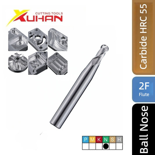2 Flute Ball Nose Carbide End Mill TiSiN HRC 55