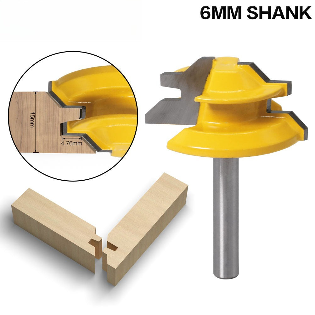 Cross-border special supply of 6mm handle 45 degree tenon knife puzzle knife right angle cutter wood milling cutter 45 degree 45 degree tenon knife