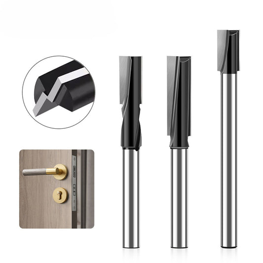 Door keyhole lengthened slotting milling cutter Bottom cutter Spiral mortise cutter Door panel Daluo electromechanical woodworking milling cutter