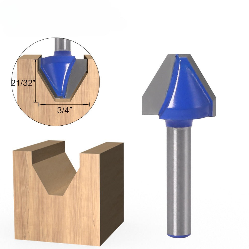 60 degree flat bottom V-shaped knife woodworking milling cutter slotting knife notch knife trimming machine cutter head 60 ° groove