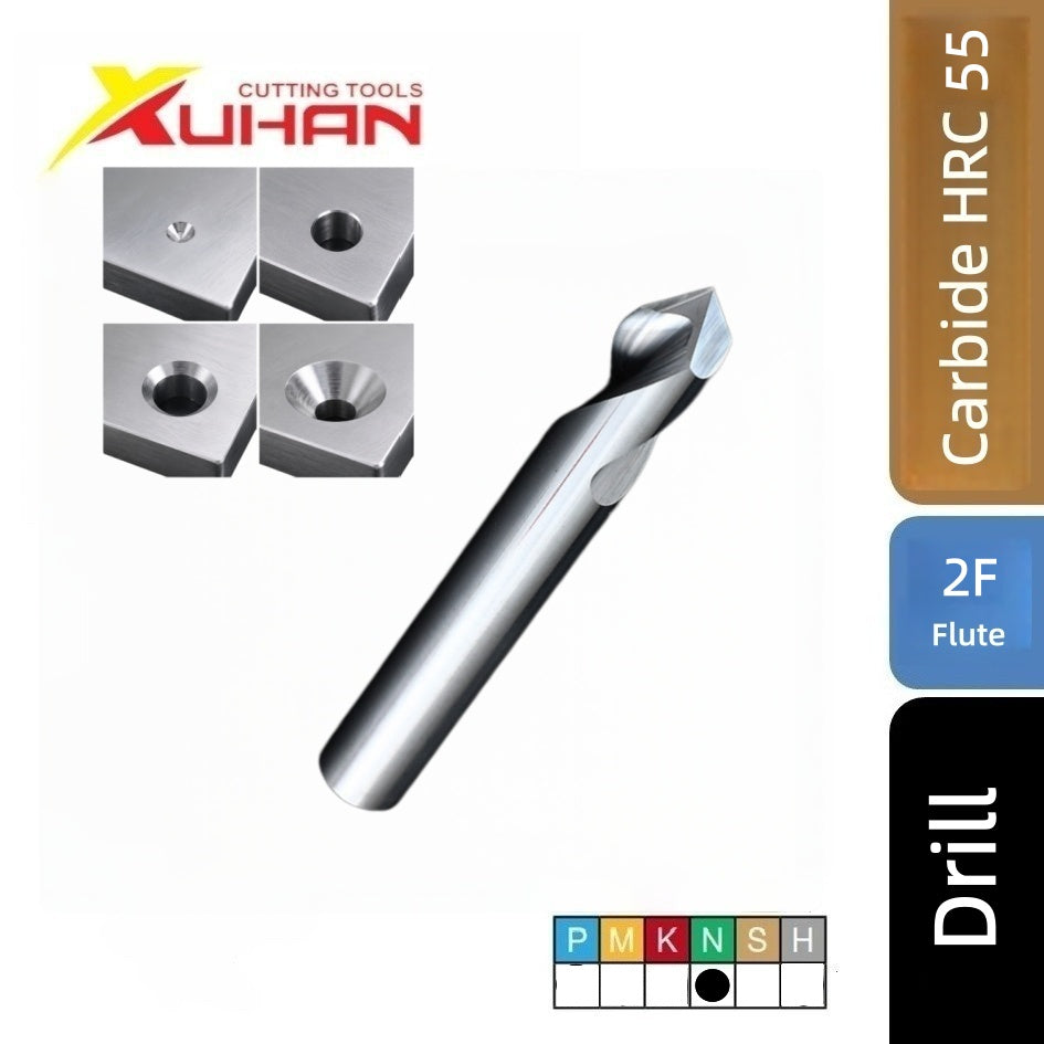 2 Flute Center Drill Carbide End Mill TiSiN HRC 55 for Aluminum