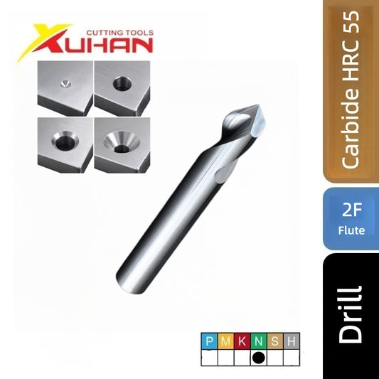 2 Flute Center Drill Carbide End Mill TiSiN HRC 55 for Aluminum