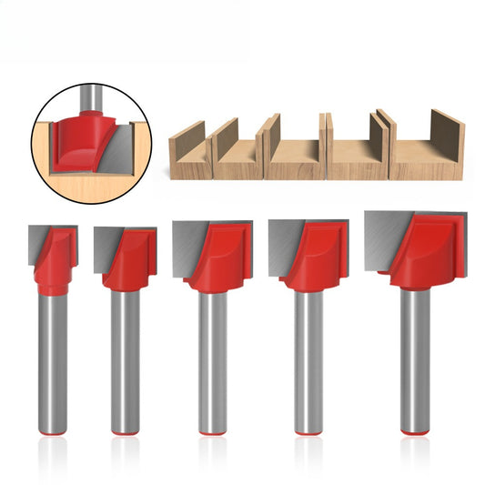 5-Piece set of 6 handle double blade, woodworking milling cutter, slotting tool engraving machine numerical control tool 6 handle bottom cleaning knife foreign trade