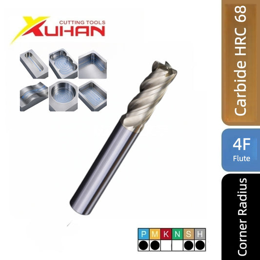 4 Flute Corner Radius Carbide End Mill AlTiSiN HRC 68