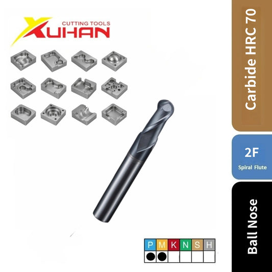 2 Flute Ball Nose Carbide End Mill Nano Coated High Hardness CNC Milling Cutter