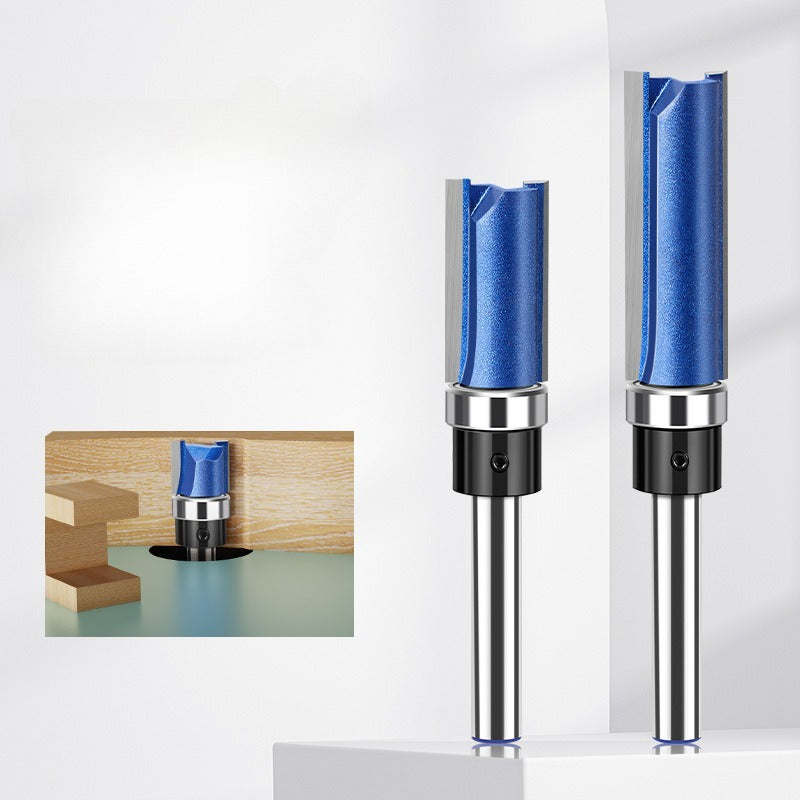 1/4 handle 6 handle inch slotted woodworking milling cutter, bearing straight knife trimming knife engraving machine trimming machine alloy cutter head