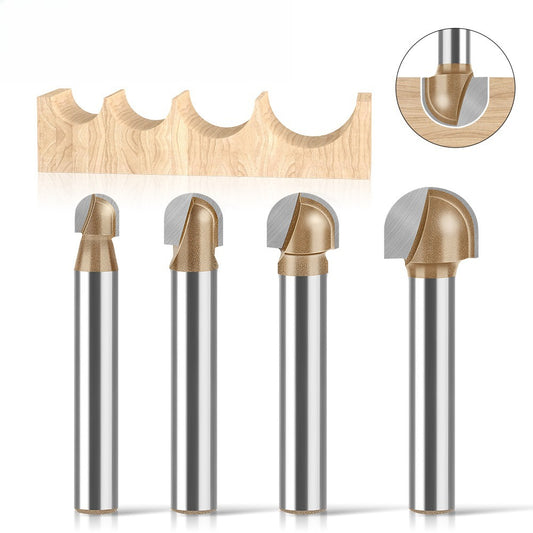 1/4 handle professional grade round bottom cutter woodworking milling cutter slotting cutter arc trimming machine engraving machine electric milling gong cutter head