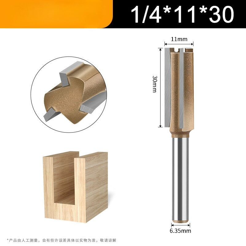 1/4 handle 1/2 handle professional grade three-blade straight knife woodworking special milling cutter head slotting knife woodworking knife trimming grooving knife