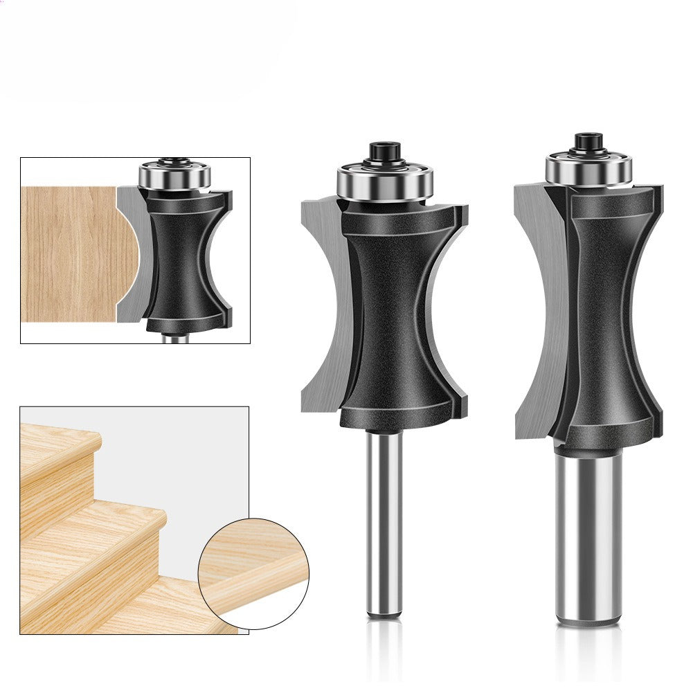 Bearing flat bottom arc knife engraving machine wood board rounded corner cutter woodworking milling cutter stair floor cutter gong milling cutter