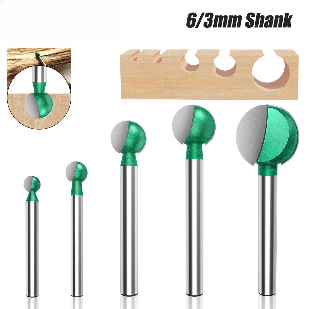 4PCS ball knife engraving ball knife wood carving root engraving knife head woodworking spherical ball knife 6mm straight handle grinding head