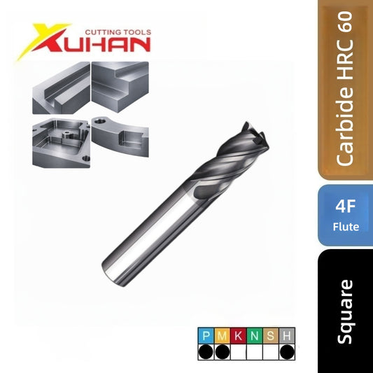 4 Flute Square End Carbide End Mill TiSiN HRC 60