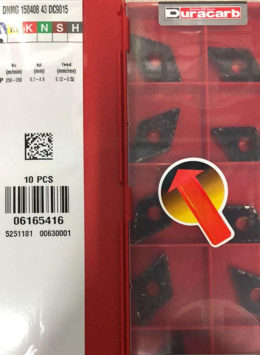 1BOX CNC Lathe Cutting Tool Milling Cutter  100% Original Duracarb Carbide inserts  DNMG150408-43 DC9015