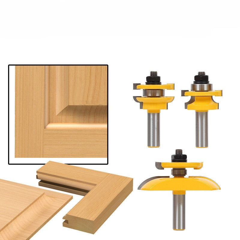 High-grade 3-piece woodworking milling cutter, engraving machine, woodworking knife, kitchen door knife, cabinet door knife, nail tenon knife