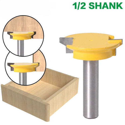 Woodworking milling cutter, carving cutter, drawer lock cutter, drawer cutter, high-grade drawer tenon cutter 1/2X50.8MM yellow