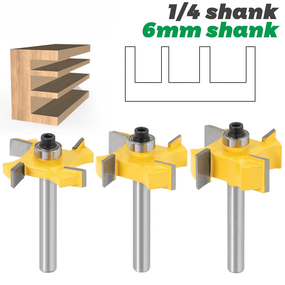 4-Blade Ball T-Knife 1/4 Handle Woodworking Milling Cutter Slotting Knife Slotting Knife Alloy Knife Head Trimming Machine Knife Head