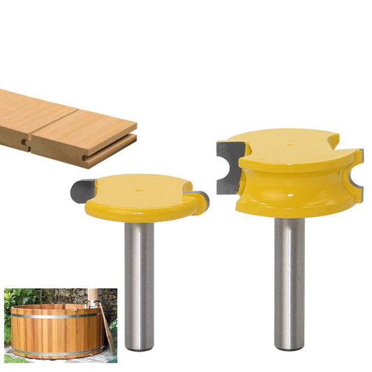 2-Piece set of 8-handle circular arc T-shaped tenon cutter, floor cutter, plywood cutter, woodworking milling cutter, trimming machine, engraving machine, milling cutter