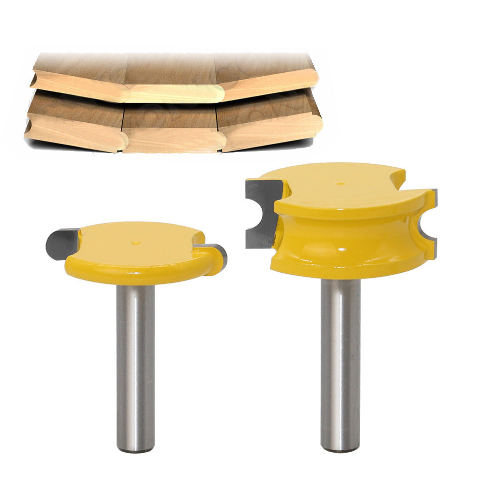 2-Piece set of 8-handle circular arc T-shaped tenon cutter, floor cutter, plywood cutter, woodworking milling cutter, trimming machine, engraving machine, milling cutter
