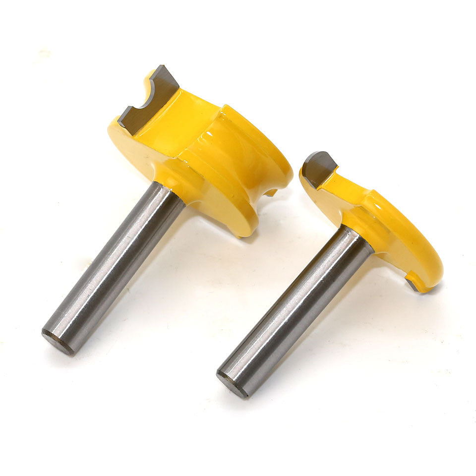 2-Piece set of 8-handle circular arc T-shaped tenon cutter, floor cutter, plywood cutter, woodworking milling cutter, trimming machine, engraving machine, milling cutter