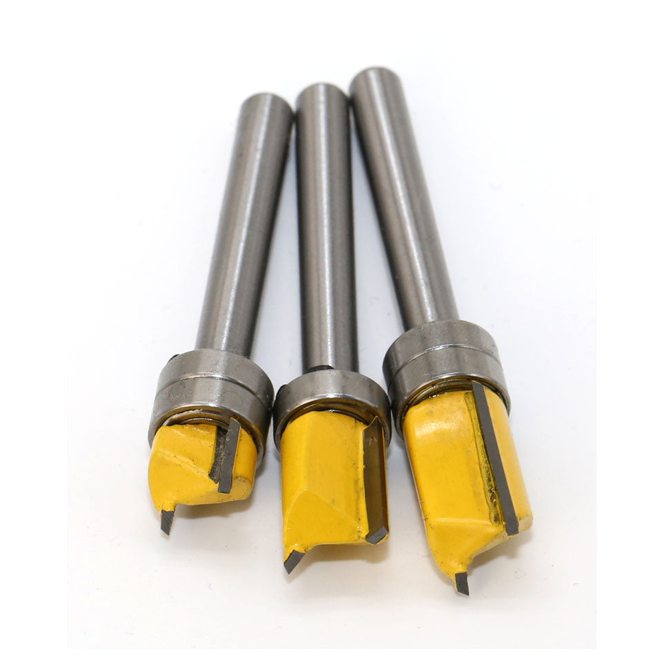 3-Piece set of 6-handle imitation trimming knife bearing straight knife trimming knife woodworking milling cutter trimming machine head