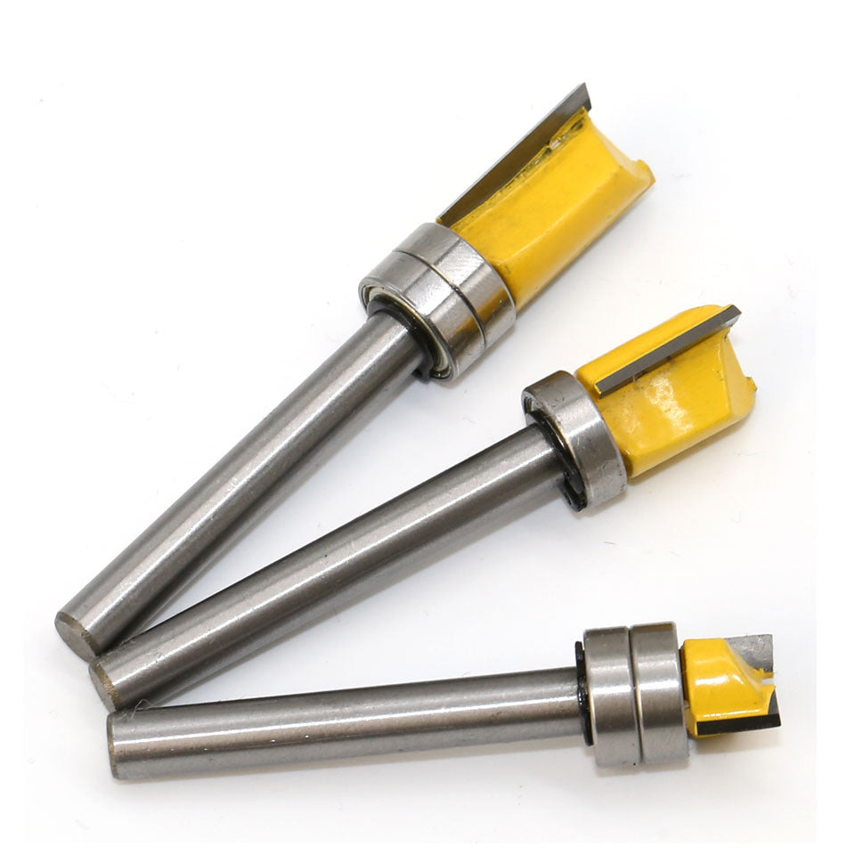 3-Piece set of 6-handle imitation trimming knife bearing straight knife trimming knife woodworking milling cutter trimming machine head
