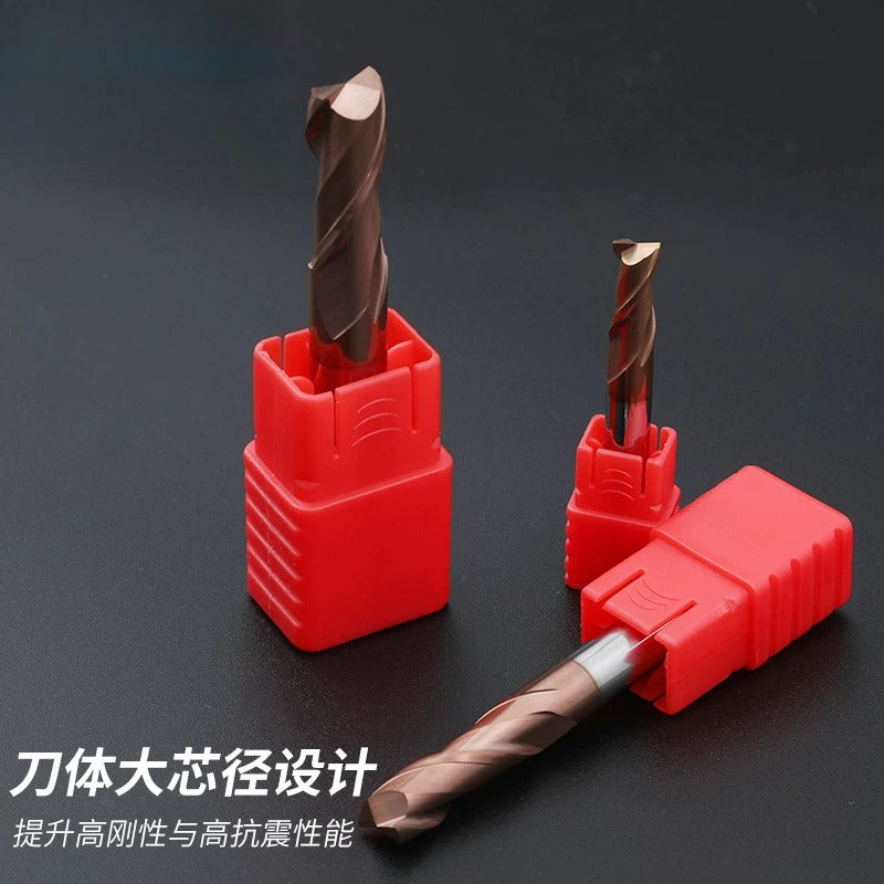 55° 2 Flutes Keyseat Milling Cutter, Solid Carbide End Mill, Flat Bottom Long Length Coated Milling Tool for Steel CNC Machining