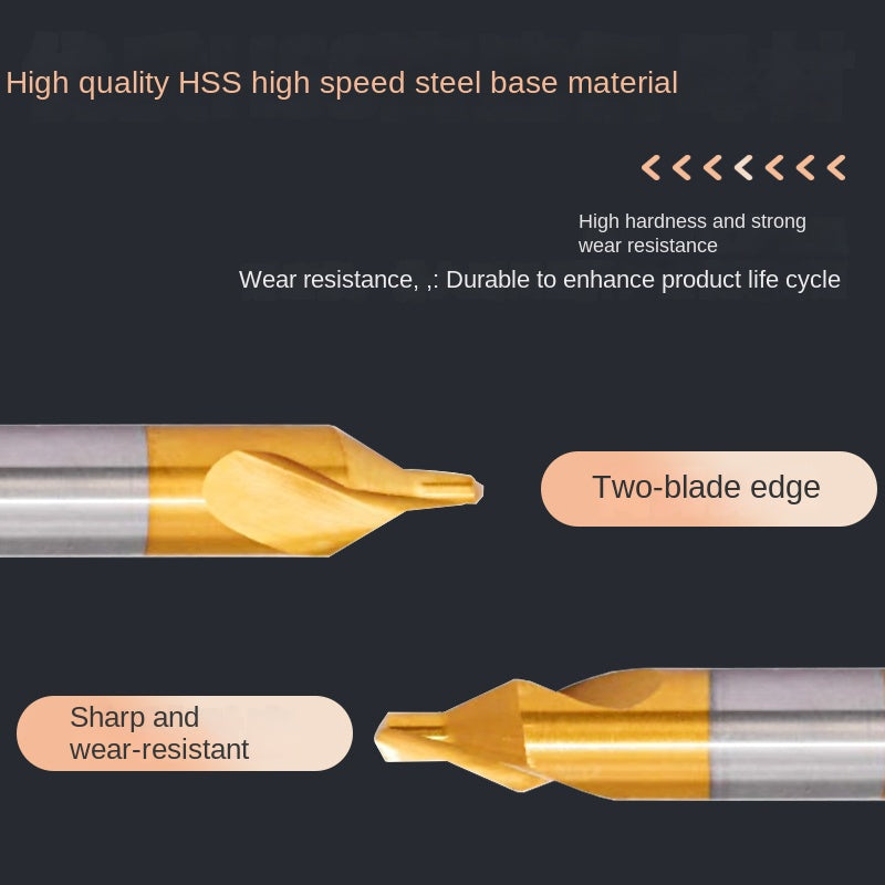 High-Quality Center Drill Bit - 60 Degree Titanium Coated Center Drill Bit, Full Grind HSS Spiral Coated Centering Drill A1-A6