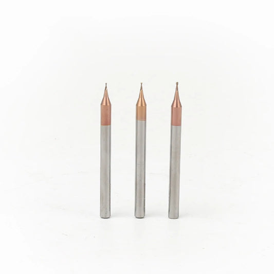 HRC60 0.2-0.9mm 2 Flute Micro Flat Ball nose End Mill 4mm Shank Tungsten Carbide CNC Router Bit TiCN Coated Mini Milling Cutter