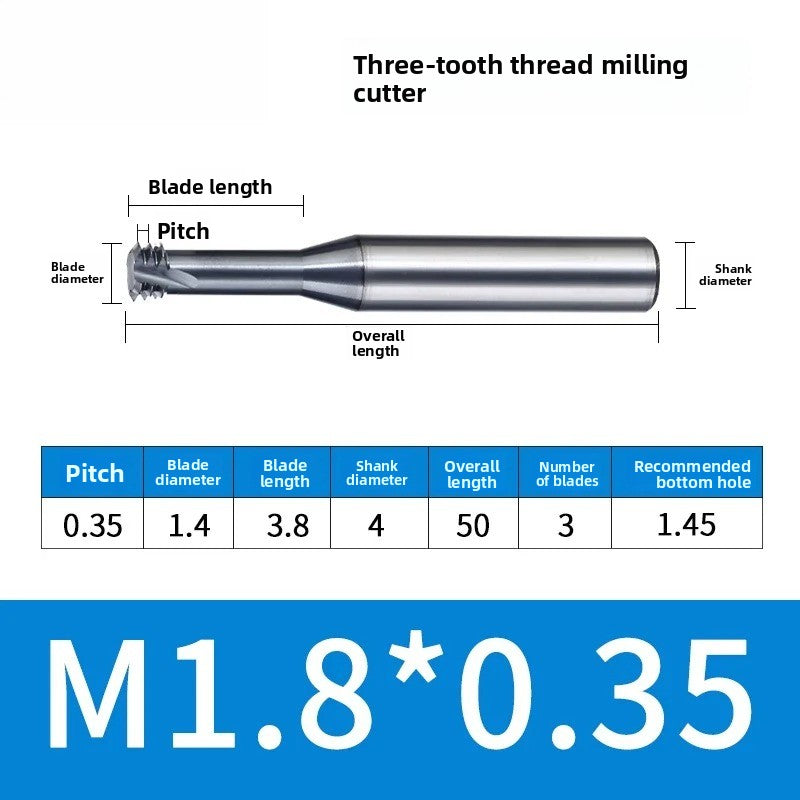 Carbide Thread Mill Single / Triple / Full Flute HRC65