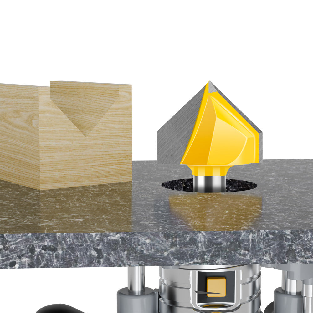 90 degree V-shaped knife 8 handle woodworking milling cutter v-slot trimming machine cutter head Aluminum plastic plate slotting integrated wall folding cutter head