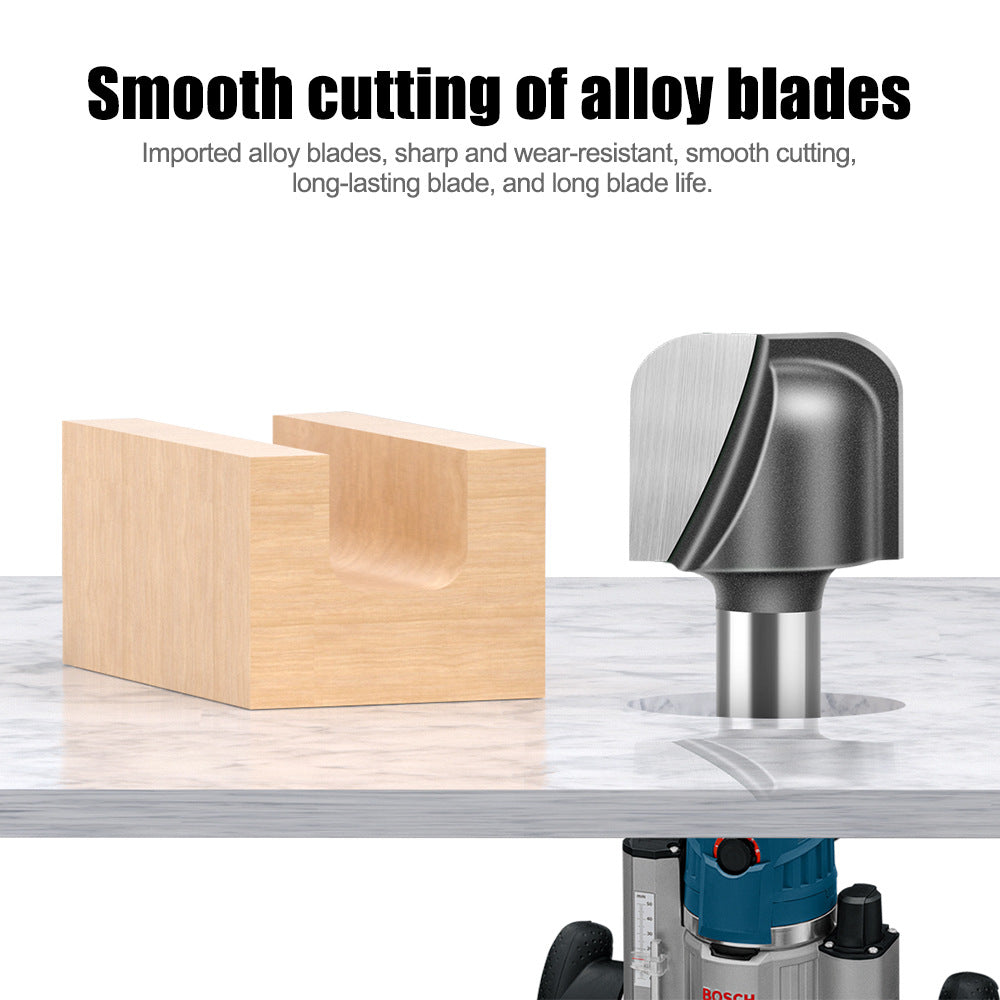 1/2 Shank 1/4 Shank Double Arc Round Bottom Knife, Slotting Knife Bakelite Milling Cutter, Engraving Machine Edge Trimming Machine Round Bottom Linear Knife