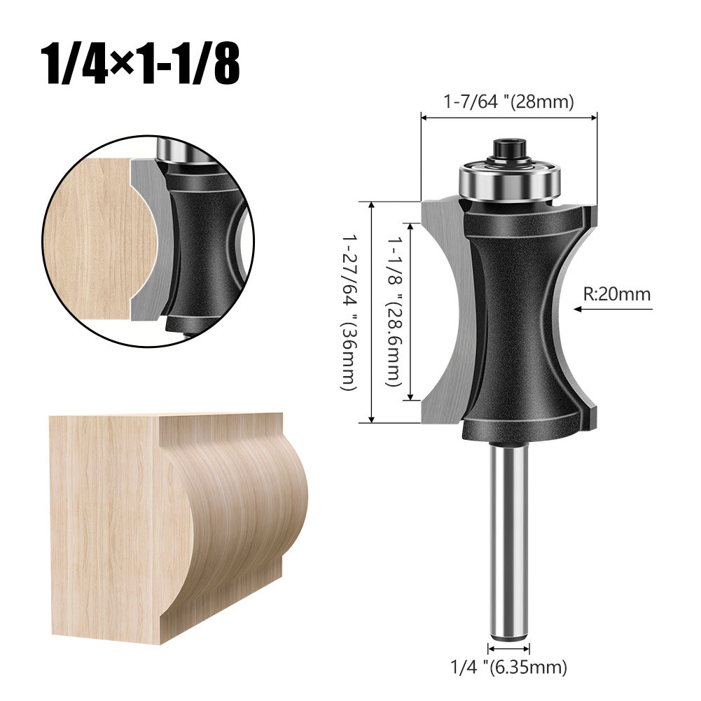 Bearing flat bottom arc knife engraving machine wood board rounded corner cutter woodworking milling cutter stair floor cutter gong milling cutter