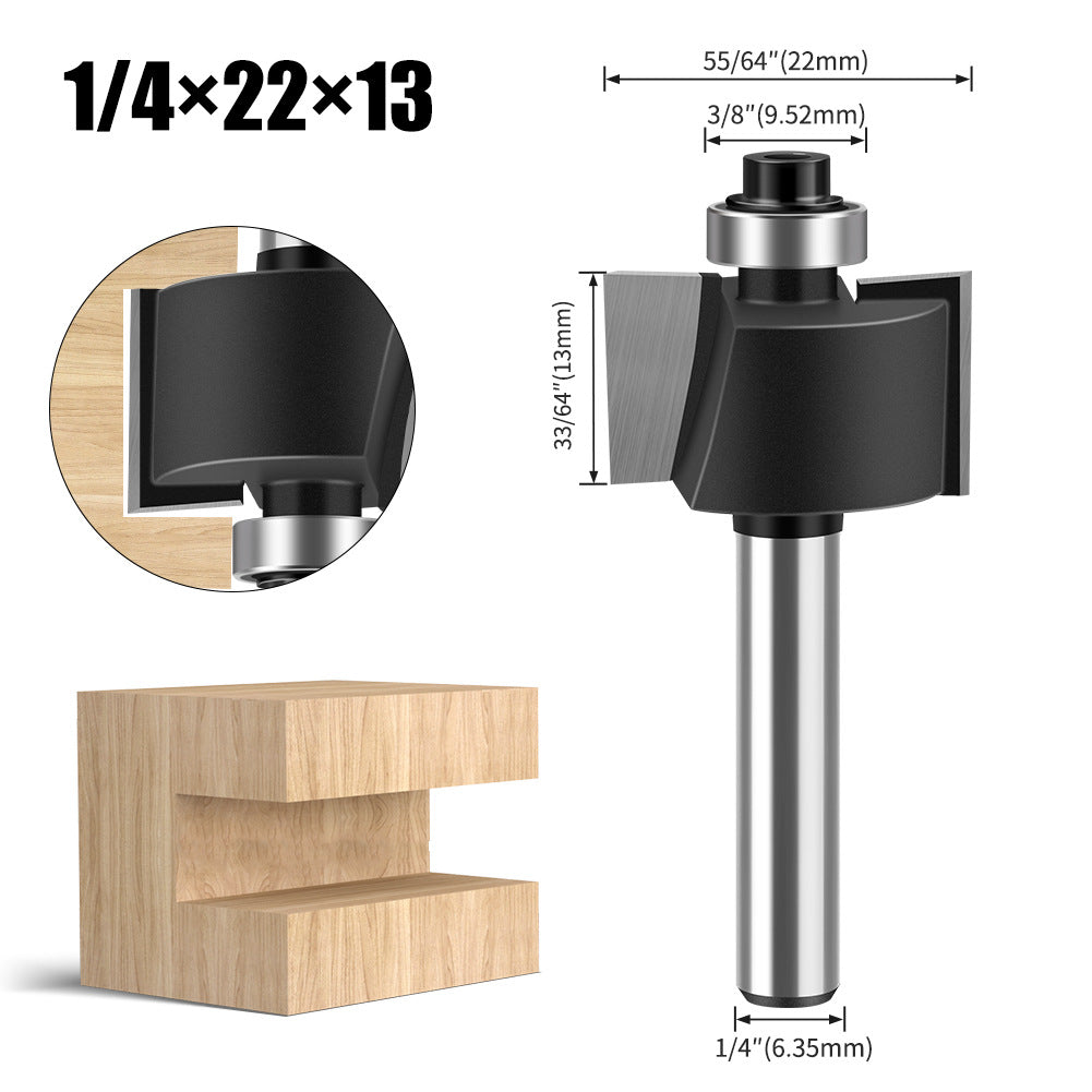 1/4 handle ball t-type knife slot knife slotting knife foreign trade export woodworking milling cutter with double-edge ball T-type cutter head