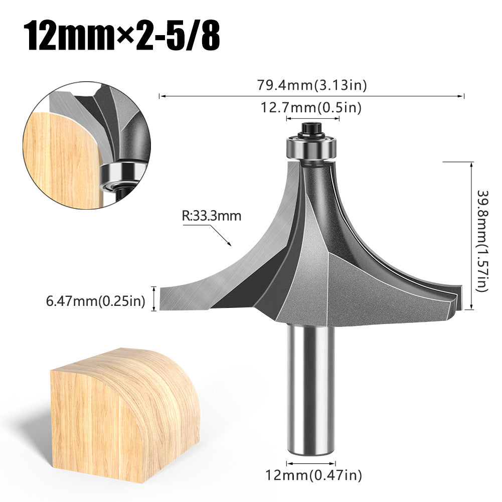 6 handle 12 handle fillet knife tungsten steel alloy woodworking milling cutter R chamfer trimming machine slotting engraving machine blade