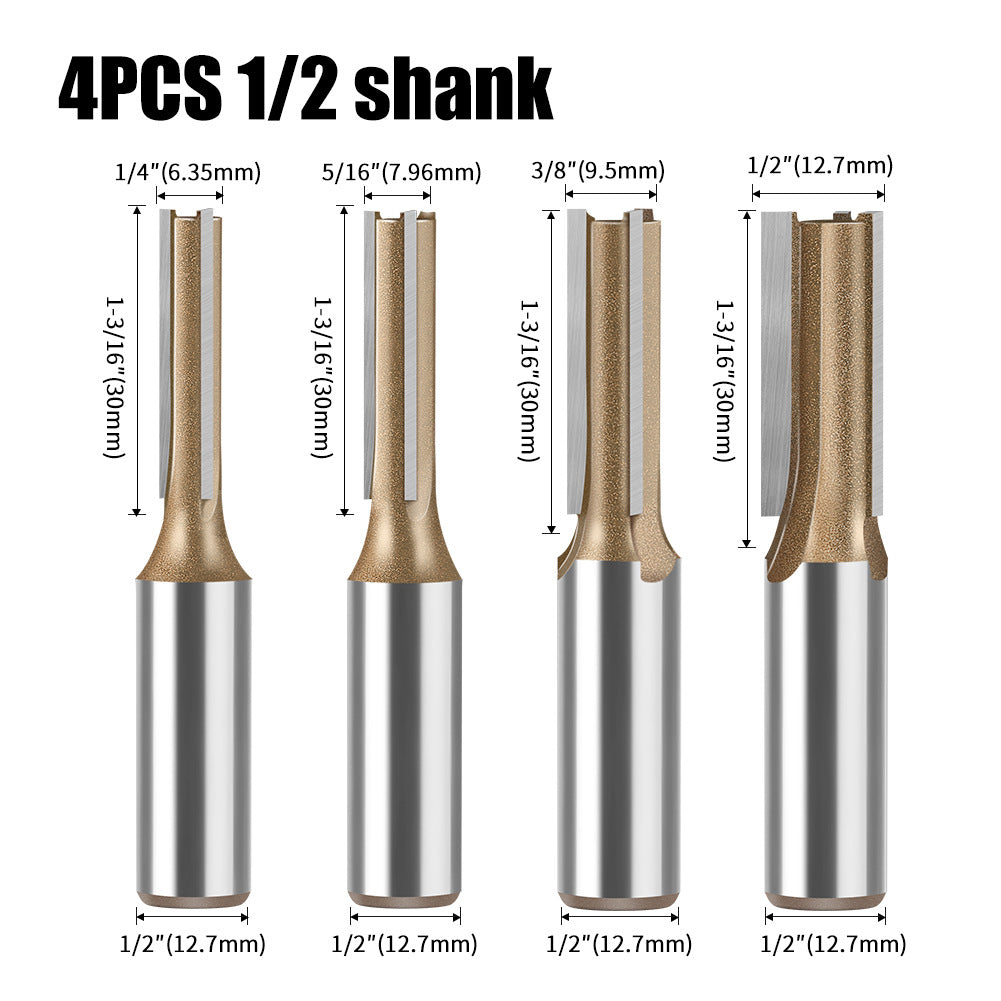 1/2 handle professional grade three-blade straight knife woodworking special milling cutter head slotting knife woodworking knife trimming grooving knife flat bottom