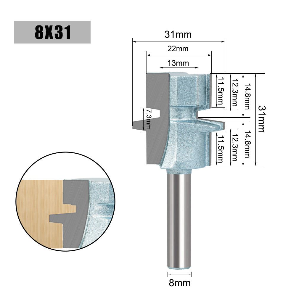 Woodworking milling cutter 8 handle 1/2 handle oblique tooth tenon cutter floor cutter woodworking cutter splicing cutter trimming machine engraving machine cutter head