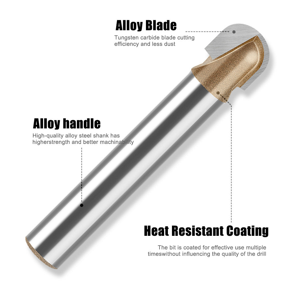 1/4 handle professional grade round bottom cutter woodworking milling cutter slotting cutter arc trimming machine engraving machine electric milling gong cutter head