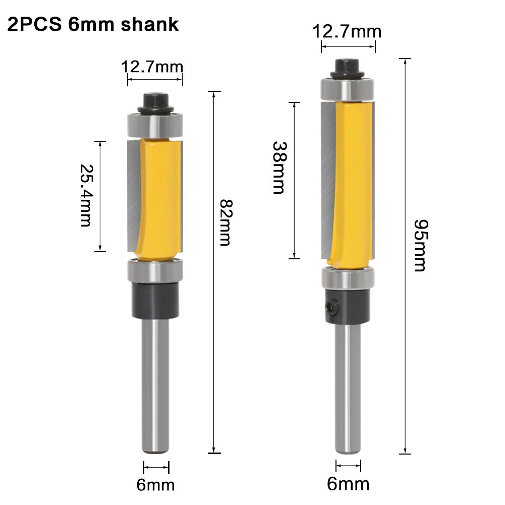 High-grade copy trimming cutter woodworking router woodworking milling cutter copy slotting cutter double bearing trimming cutter