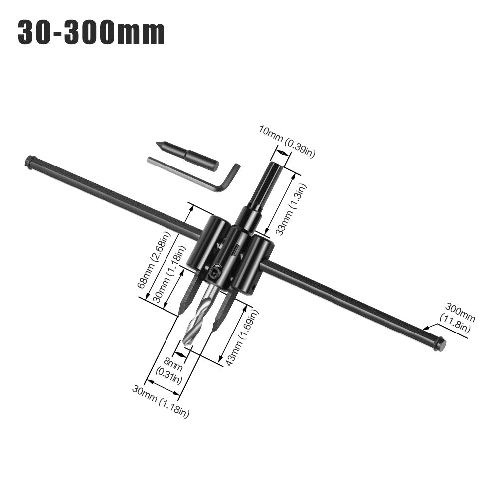 Adjustable aircraft hole opener, woodworking reamer, woodworking plastic spotlight hole opening integration, ceiling hole opener