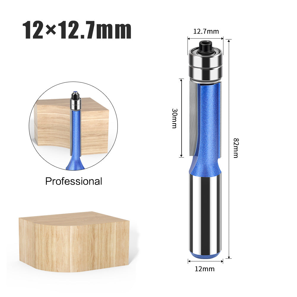 Professional grade head double bearing trimming knife 1/2 handle 12 handle trimming machine knife head woodworking side milling cutter trimming knife