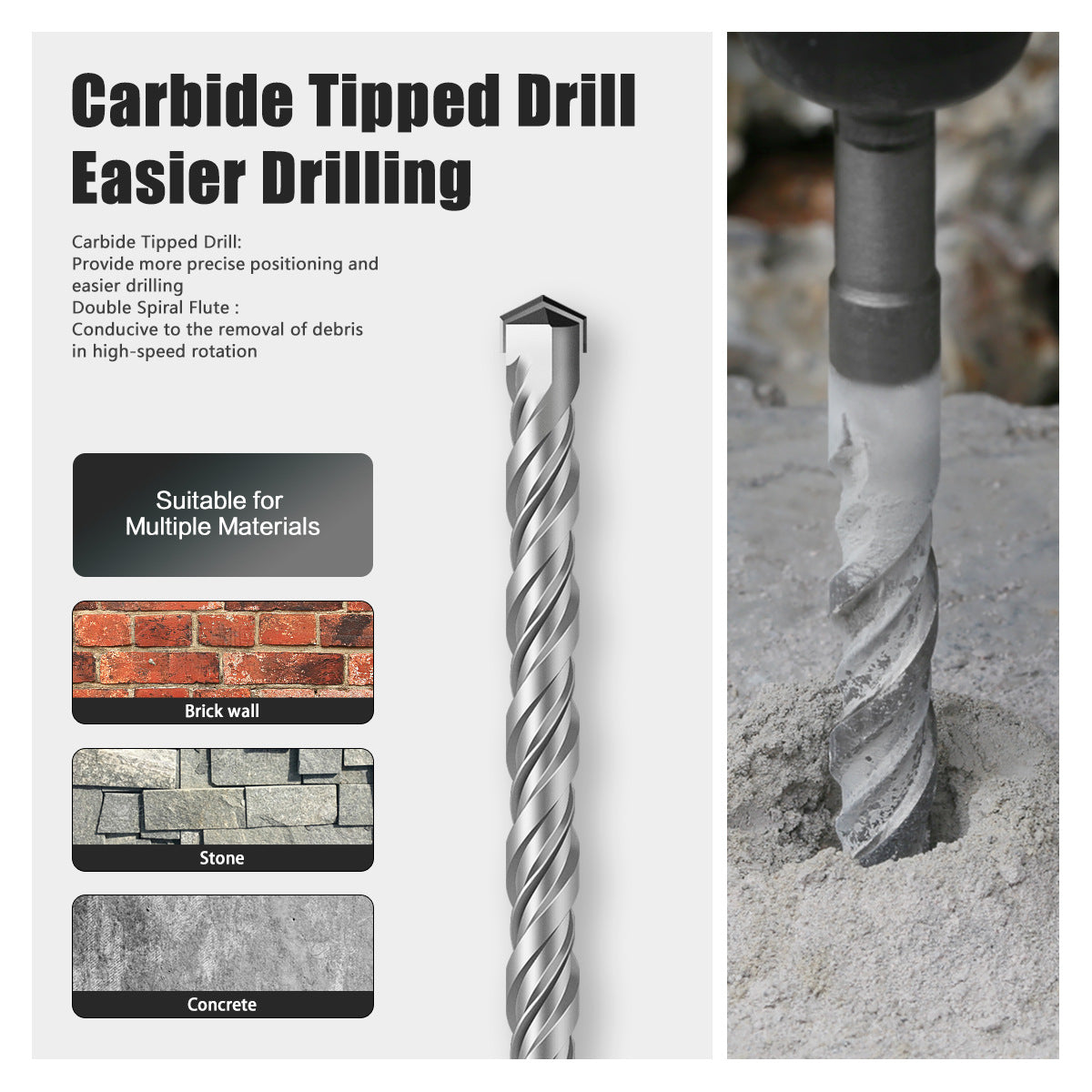 Combination impact drill, drill bit set Alloy electric hammer drill Concrete through wall opening, wall opening drill