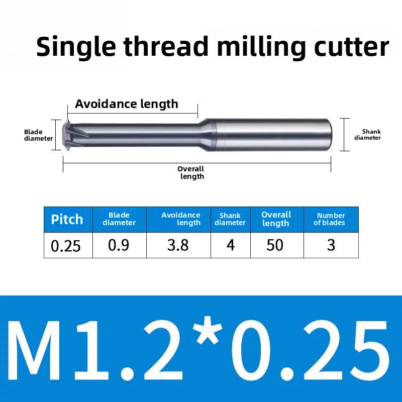 Carbide Thread Mill Single / Triple / Full Flute HRC65