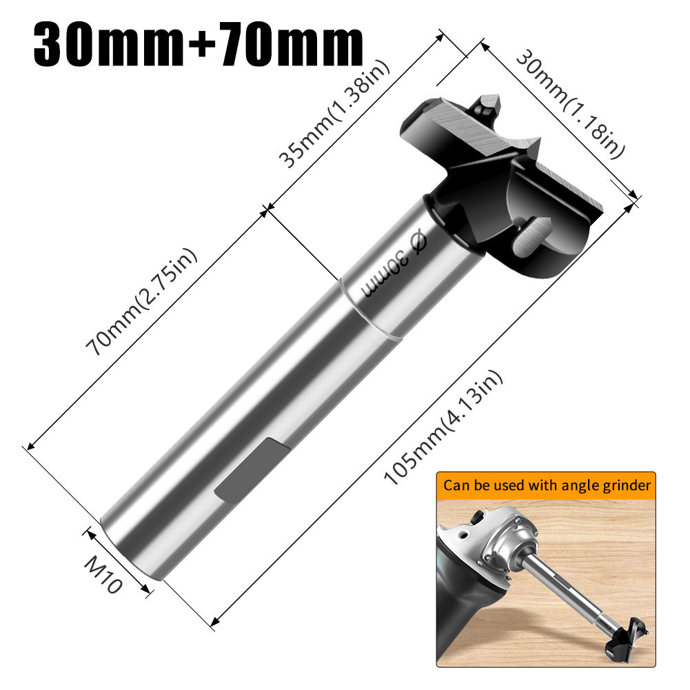Multifunctional extended woodworking hole opener, external thread flat wing drill, extended limit wooden board hand drill, reaming drill bit