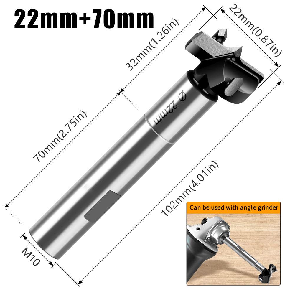 Multifunctional extended woodworking hole opener, external thread flat wing drill, extended limit wooden board hand drill, reaming drill bit