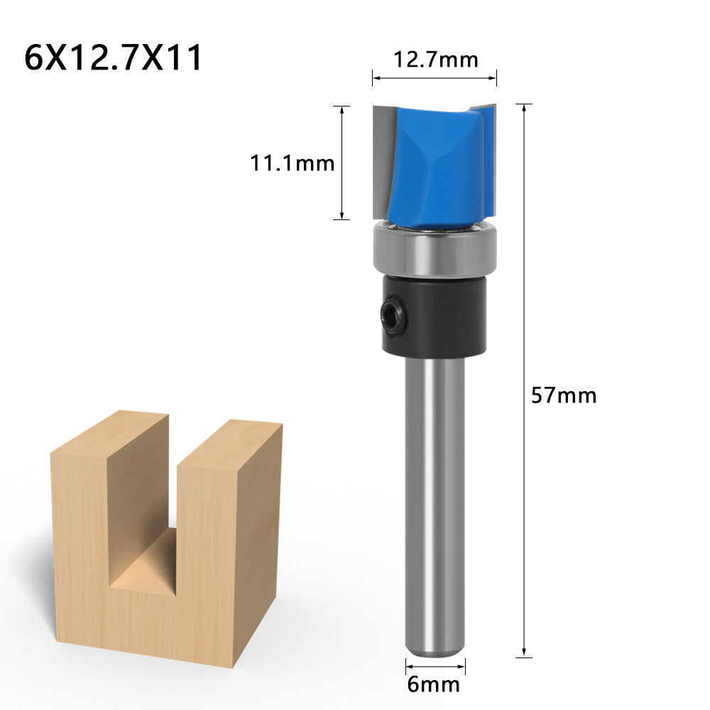 3-Piece set imitation trimming knife bearing straight knife slotting knife trimming knife engraving woodworking milling cutter trimming machine head