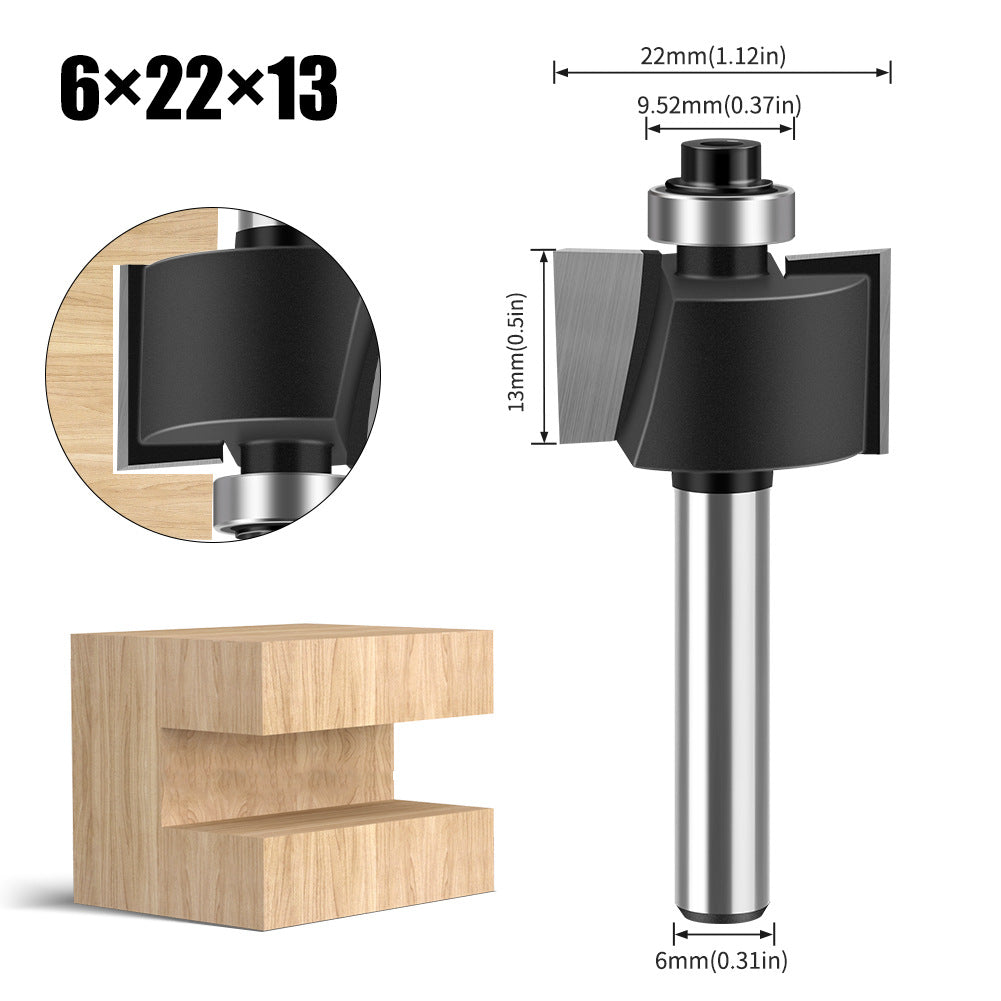 1/4 handle ball t-type knife slot knife slotting knife foreign trade export woodworking milling cutter with double-edge ball T-type cutter head