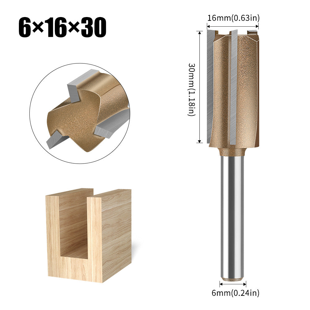 Professional grade three-edged straight knife 6 handles woodworking special milling cutter head slotting knife woodworking knife trimming grooving knife 12 handles