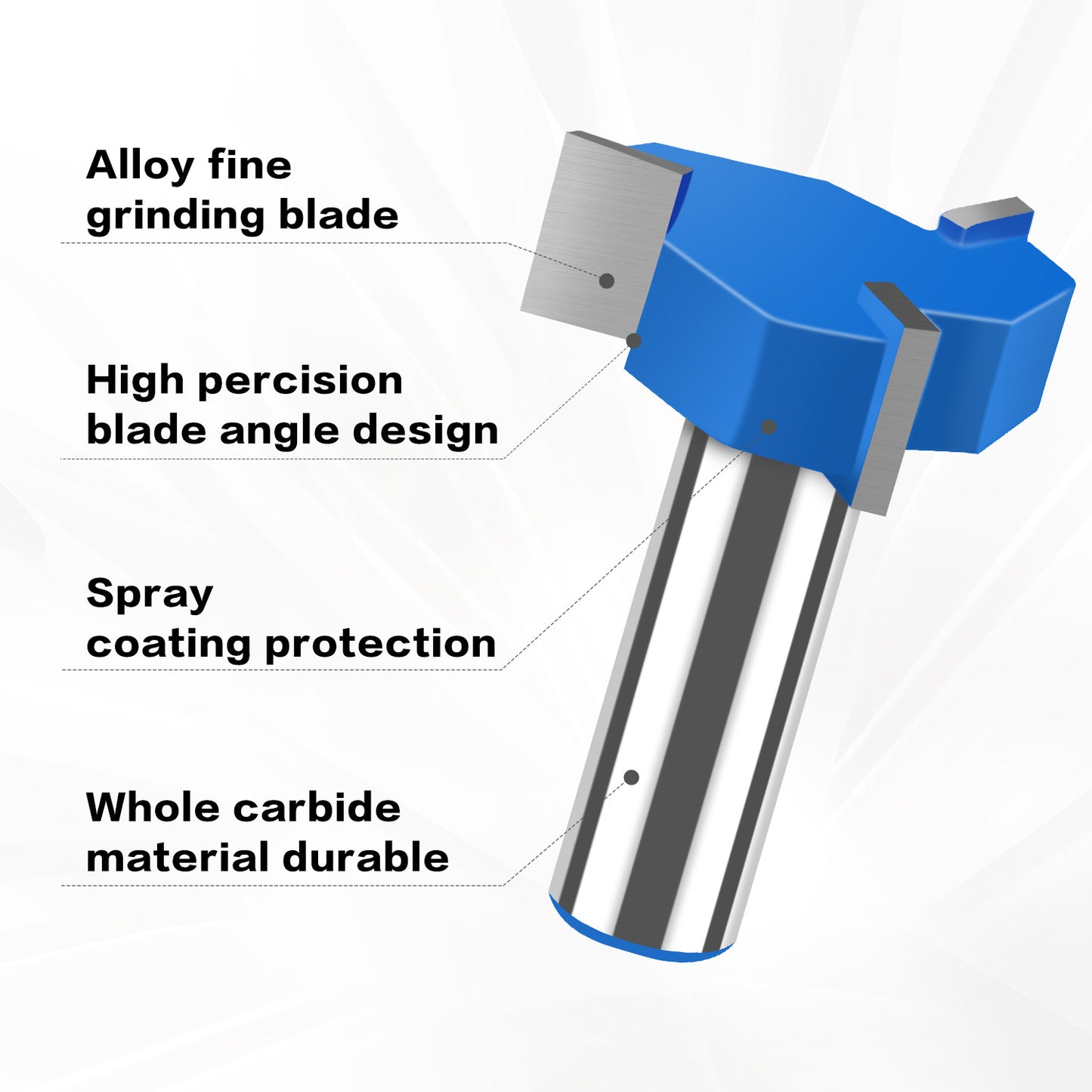 Three-blade T-knife Tungsten steel milling cutter Slotting cutter Bottom cleaning cutter Three-tooth T-cutter Slotting cutter Large diameter trimming machine industry