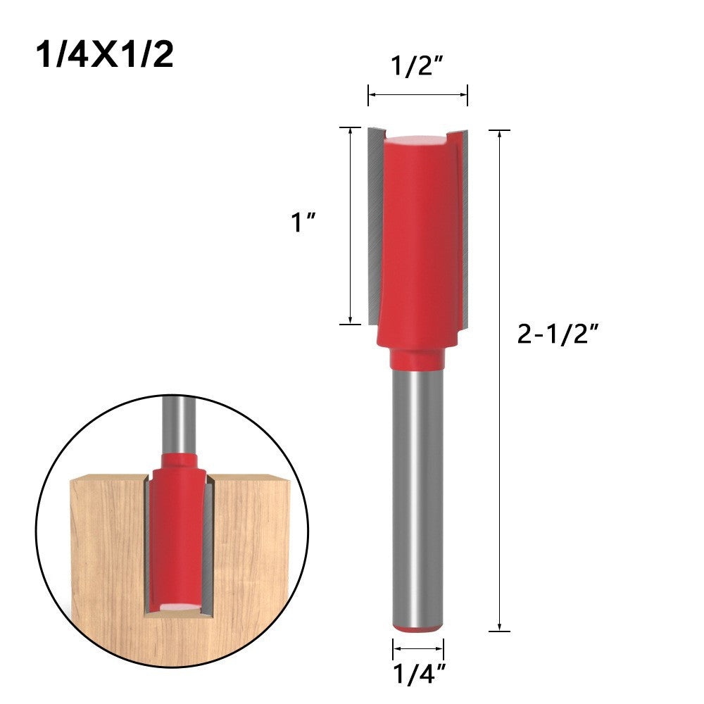 Extended Woodworking Double Blade Straight Knife Engraving Woodworking Milling Cutter Edge Trimming Machine Knife Head 1/2 1/4 Handle Knife Head Straight Knife
