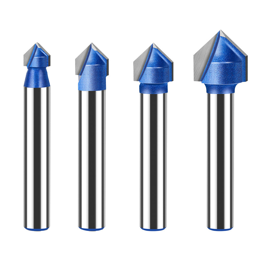 Professional grade 90-degree V-shaped knife woodworking milling cutter trimming machine cutter head aluminum-plastic panel slotting integrated wall folding knife
