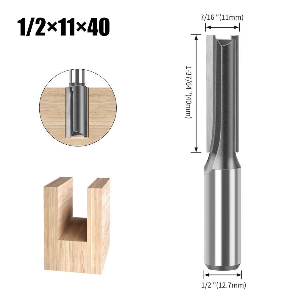 Woodworking milling cutter 1/2 handle extended straight blade length 40mm slotted straight cutter notch cutter slotted milling cutter woodworking tools